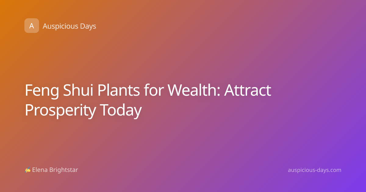 Feng Shui Plants for Wealth: Attract Prosperity Today