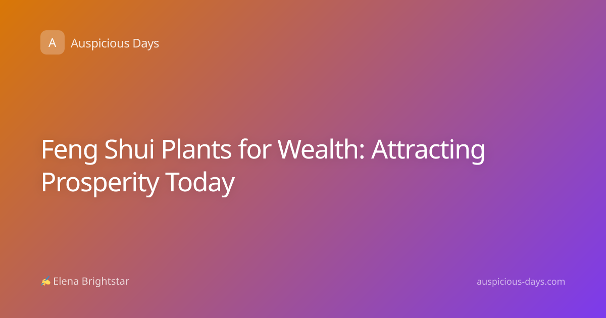 Feng Shui Plants for Wealth: Attracting Prosperity Today