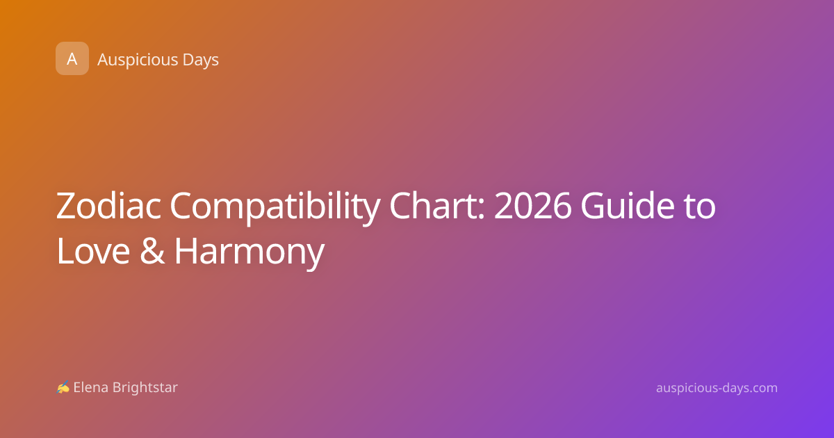 Zodiac Compatibility Chart: 2026 Guide to Love & Harmony