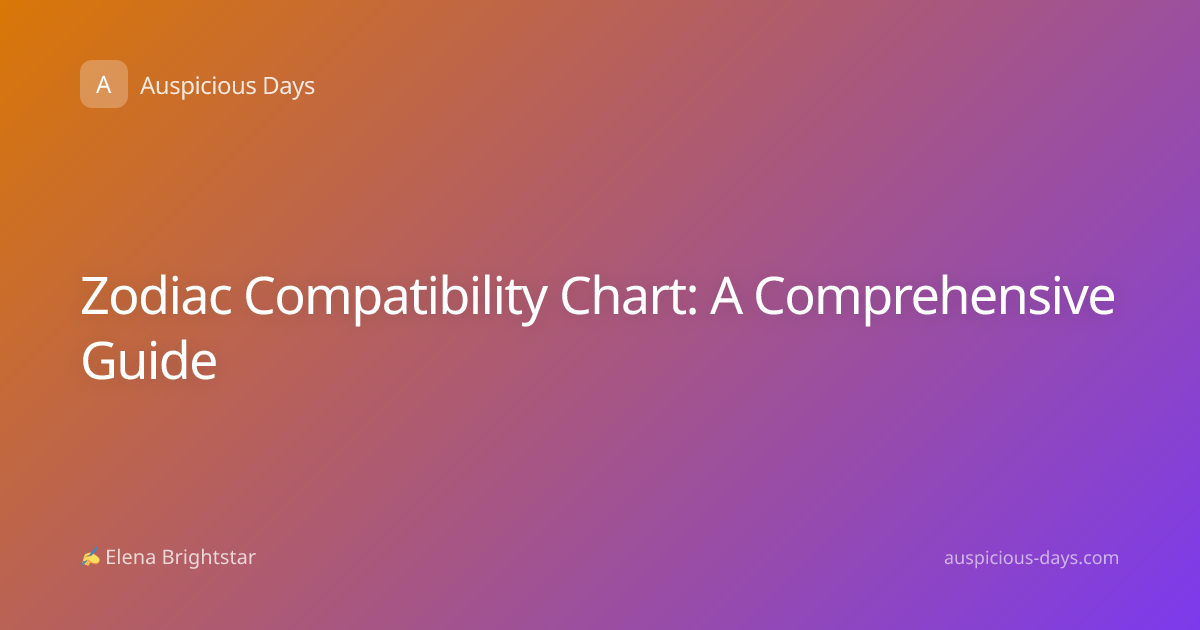 Zodiac Compatibility Chart: A Comprehensive Guide